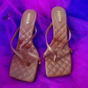 Square toe quilted mules